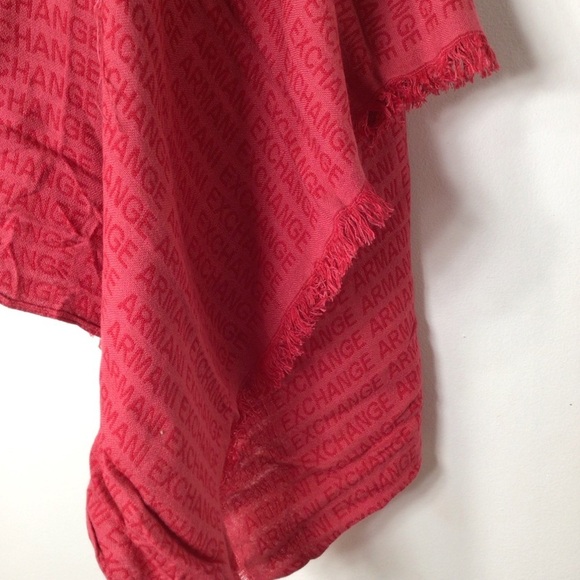 Armani Exchange scarf women red fringe - Picture 2 of 5